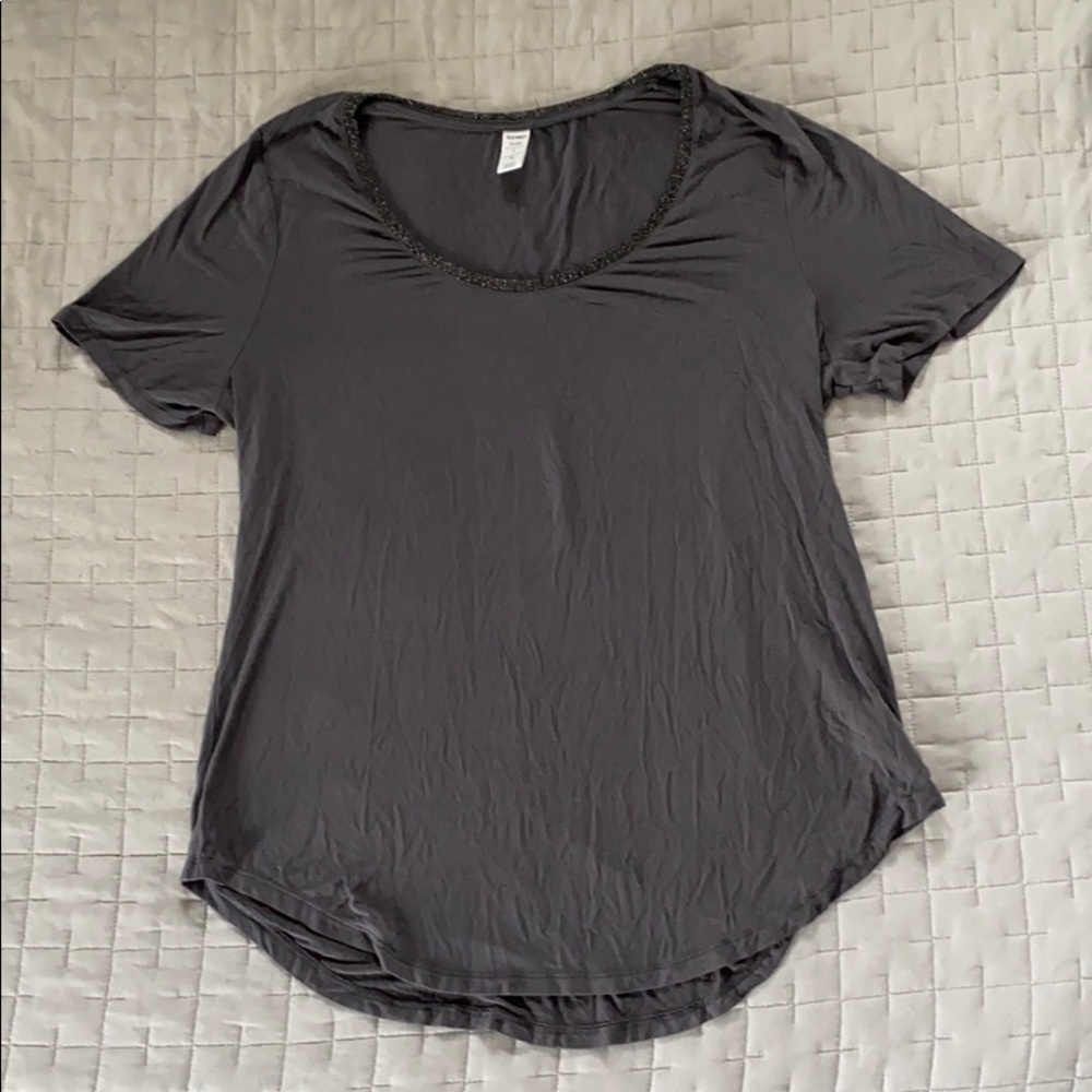 Old Navy Luxe Grey Scoop Neck T-shirt